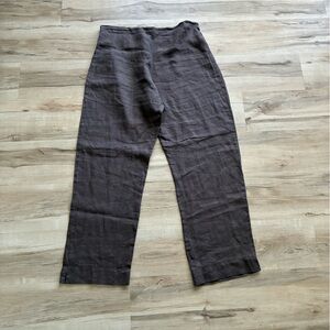 bryn Walker Dark Brown 100% Linen Made in USA Chinos